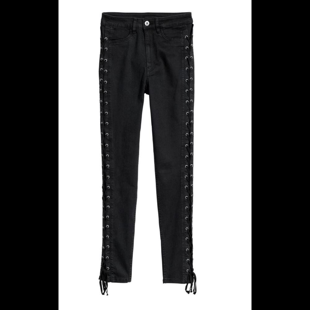 H&M Black Lace Up Jeans